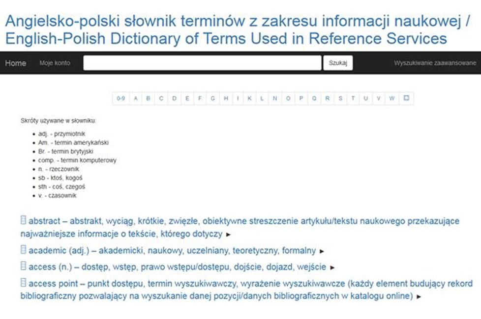 Angielsko-polski słownik terminów z zakresu informacji naukowej. Referat Michaliny Byry